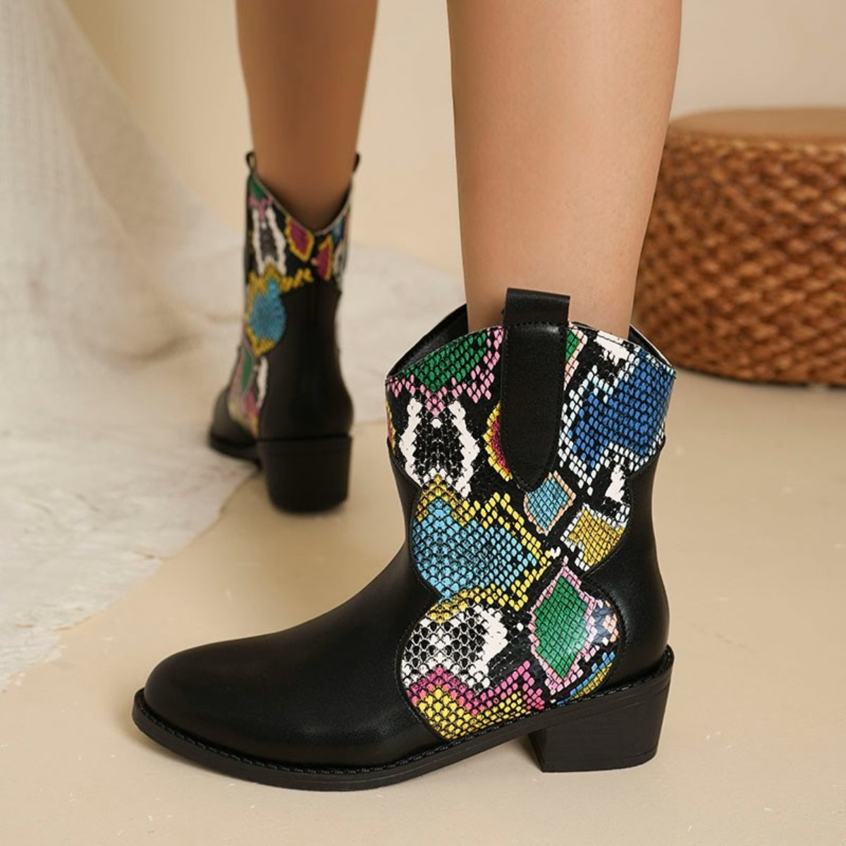 PU Leather Color Block Boots  Trendsi   