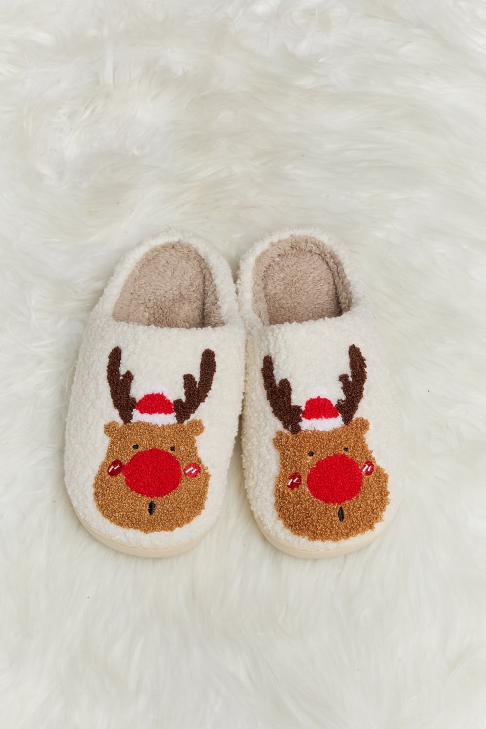 Melody Rudolph Print Plush Slide Slippers  Trendsi   