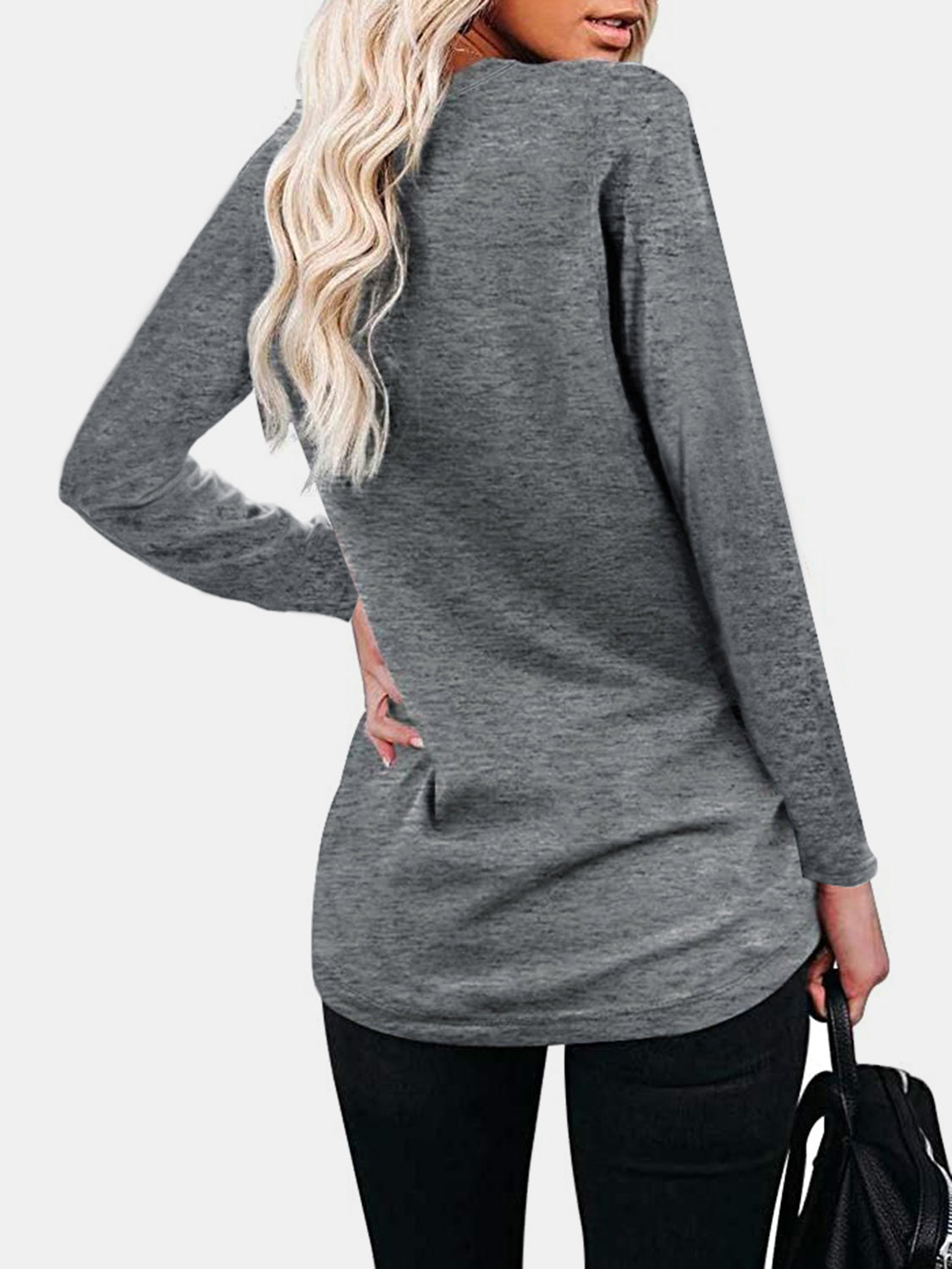 Round Neck Long Sleeve T-Shirt T-Shirt Trendsi   