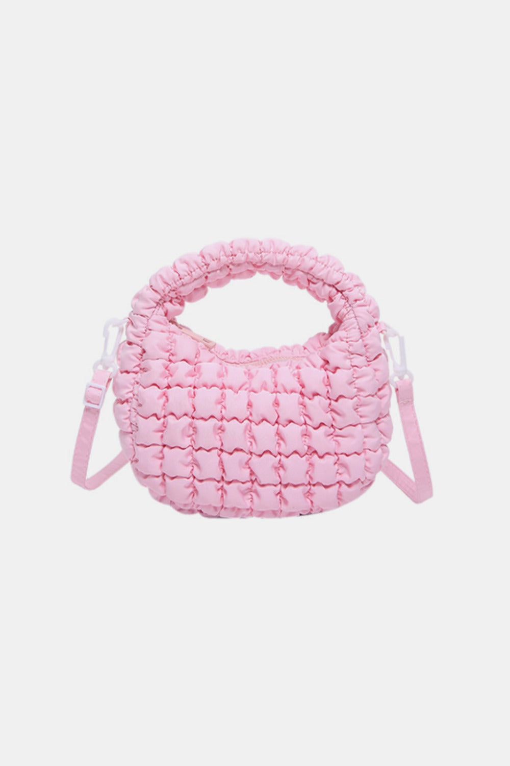 Quilted Puffy Removable Strap Crossbody Bag Bag Trendsi Pink One Size 