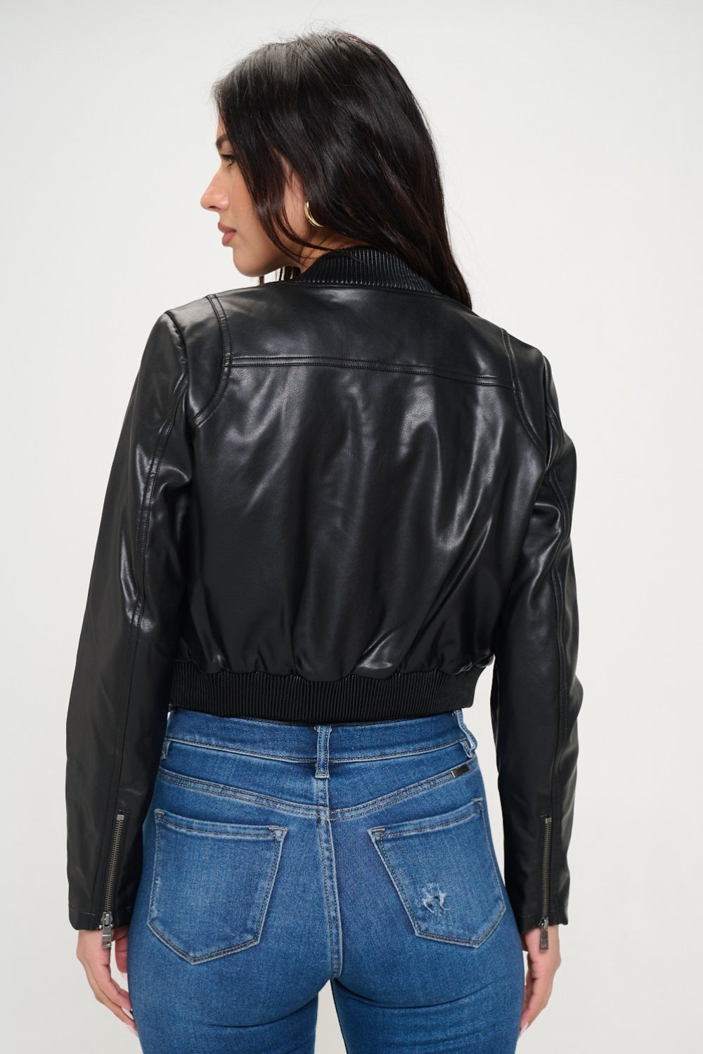 Coalition LA Zip Up Cropped Bomber Jacket  Trendsi   