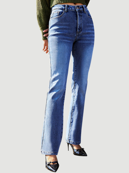 Straight Leg Jeans with Pockets  Trendsi Medium XS 