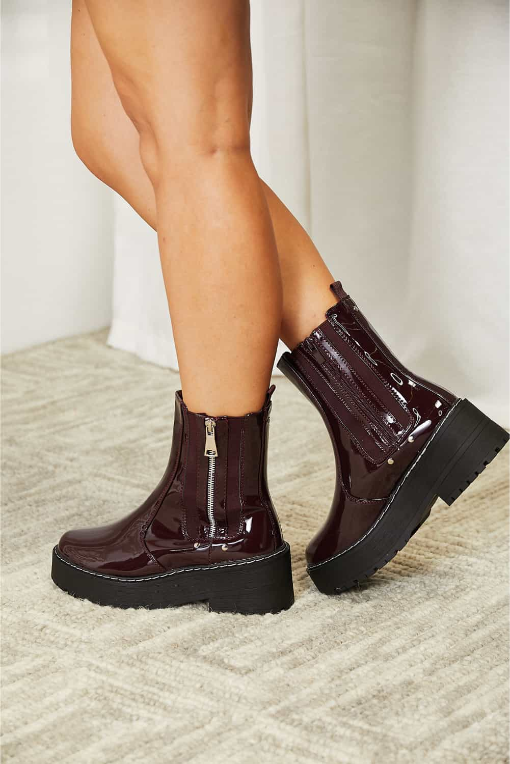 Forever Link Side Zip Platform Boots  Trendsi   