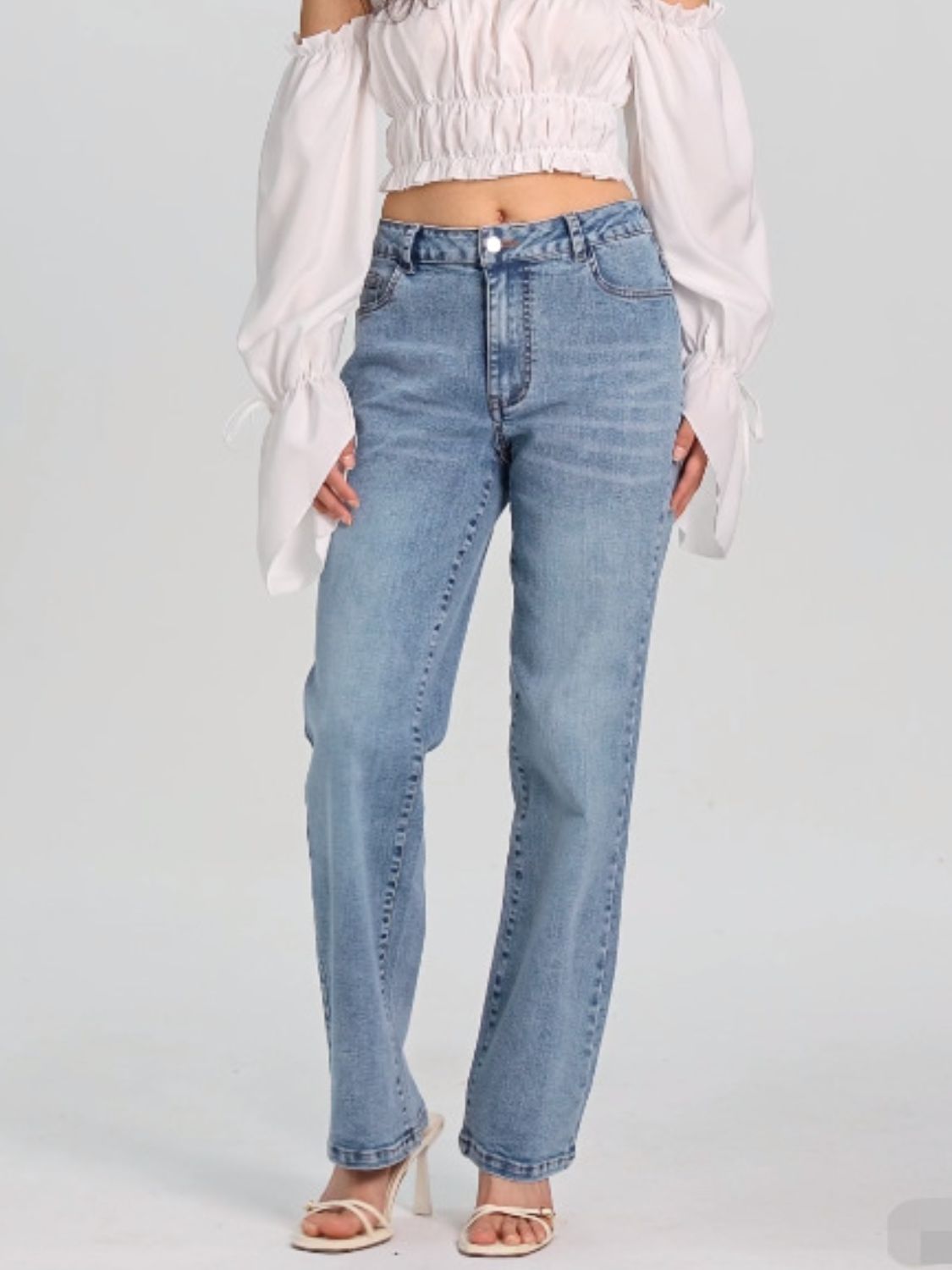 Straight Jeans with Pockets  Trendsi   