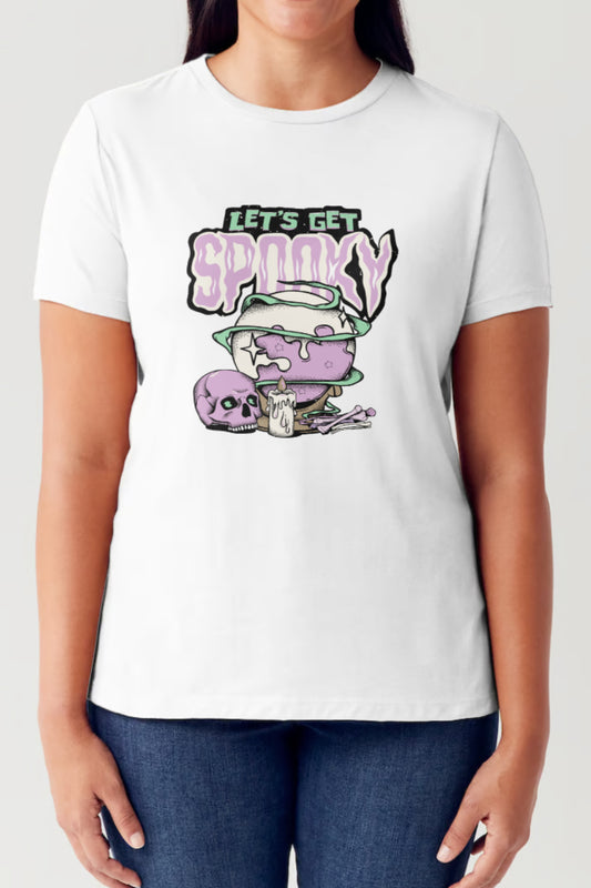 Simply Love Full Size LET'S GET SPOOKY Short Sleeve Tubular T-Shirt T-Shirt Trendsi White S 