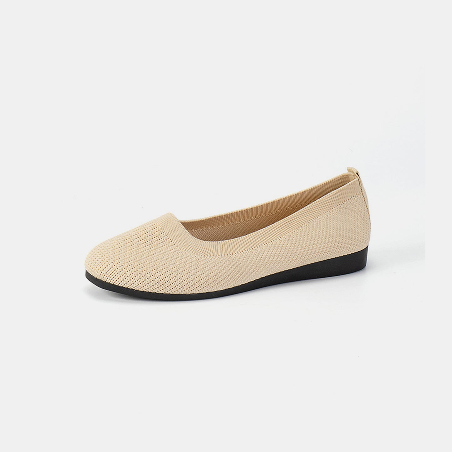 Round Toe Knit Ballet Flats  Trendsi Ivory 36(US5) 