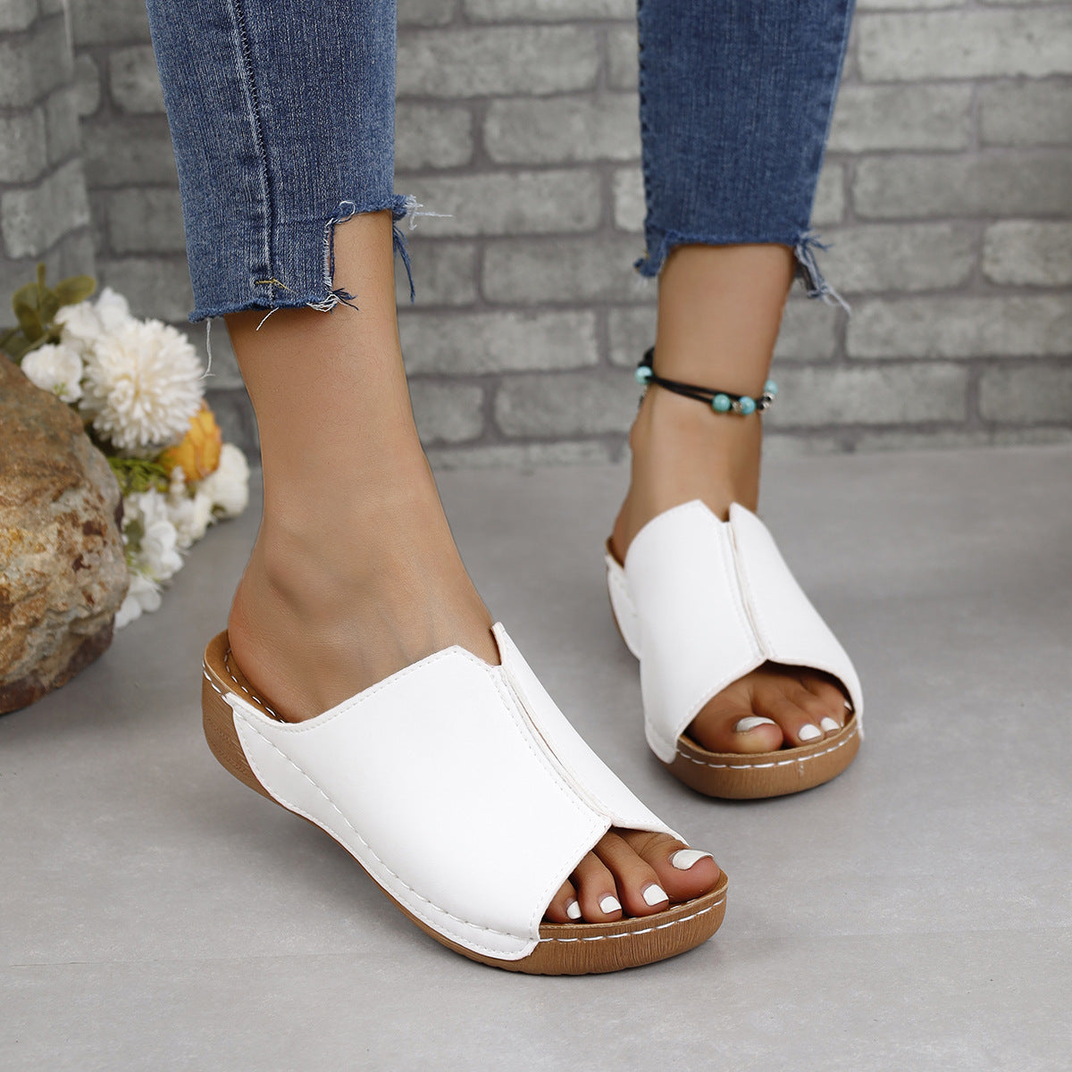 PU Leather Open Toe Sandals  Trendsi   