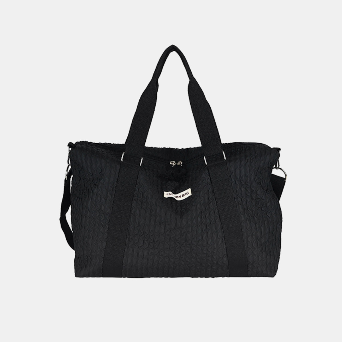 Textured Nylon Travel Bag  Trendsi Black One Size 