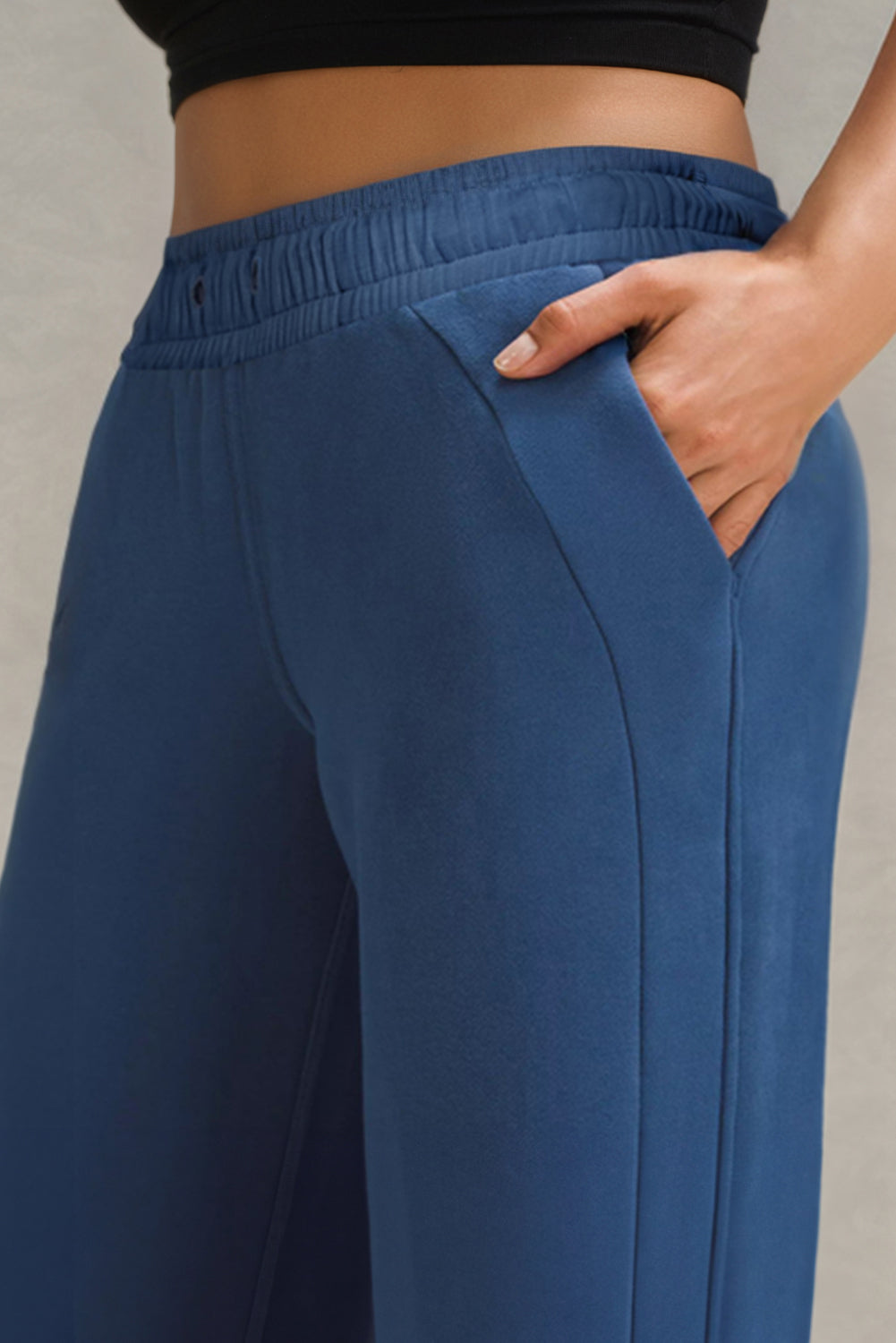 Drawstring Wide Leg Active Pants  Trendsi   