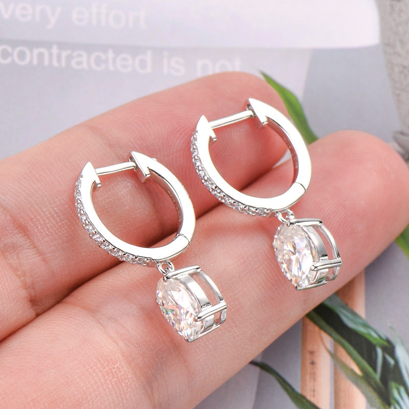 3 Carat Moissanite 925 Sterling Silver Earrings  Trendsi   