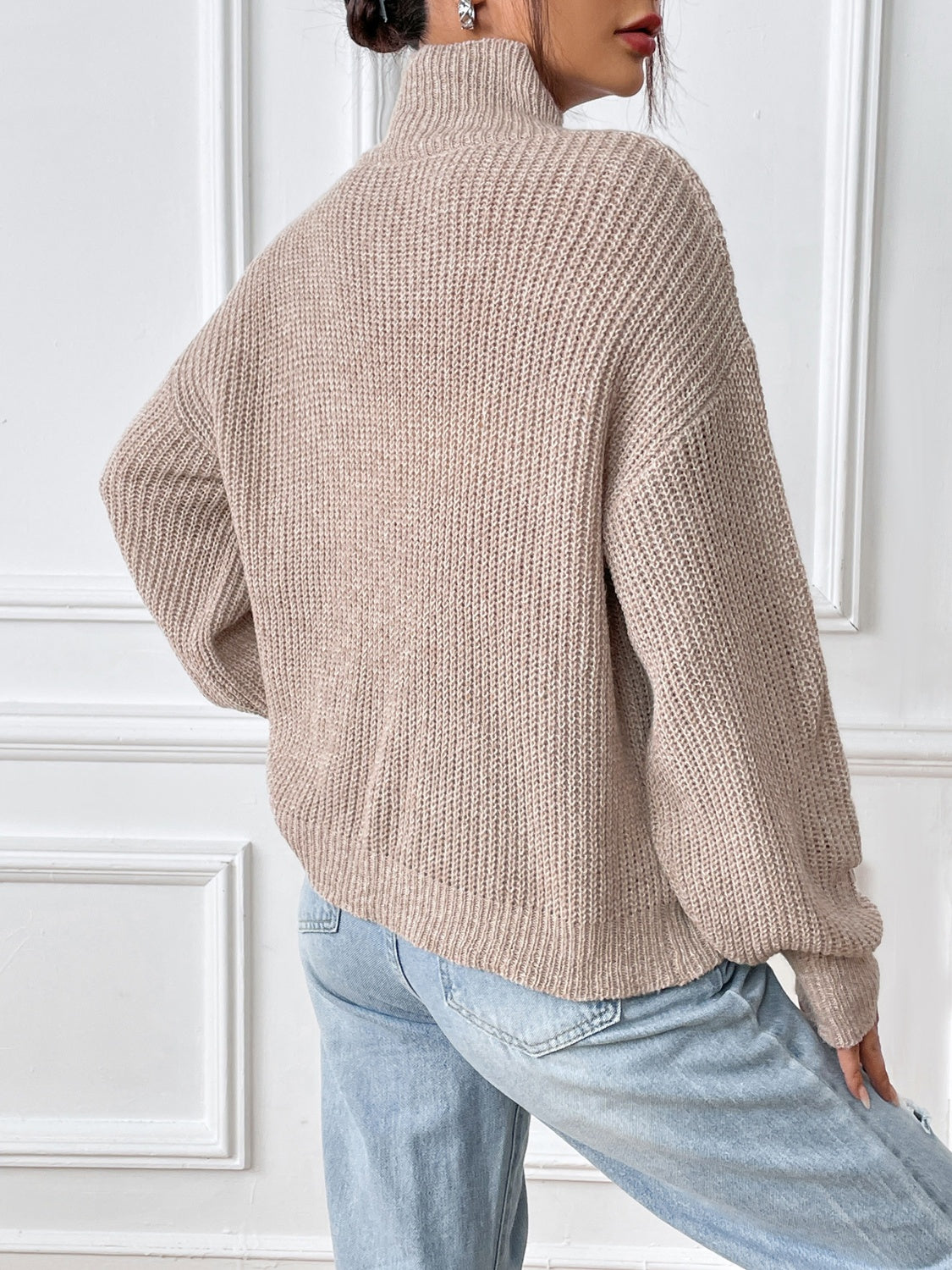 Turtleneck Long Sleeve Sweater  Trendsi   