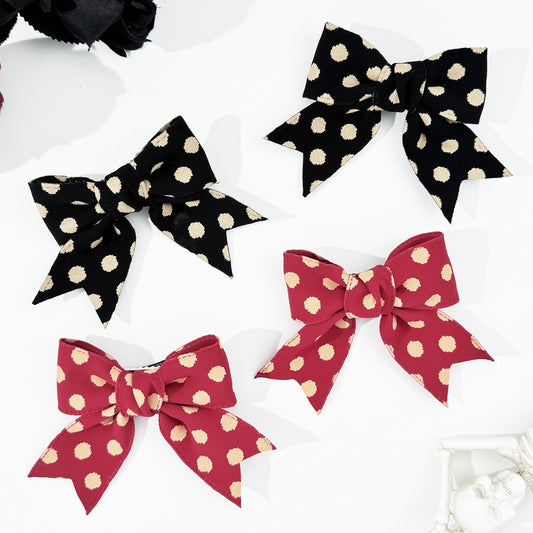 2-Piece Polka Dot Bow Hair Clip  Trendsi   