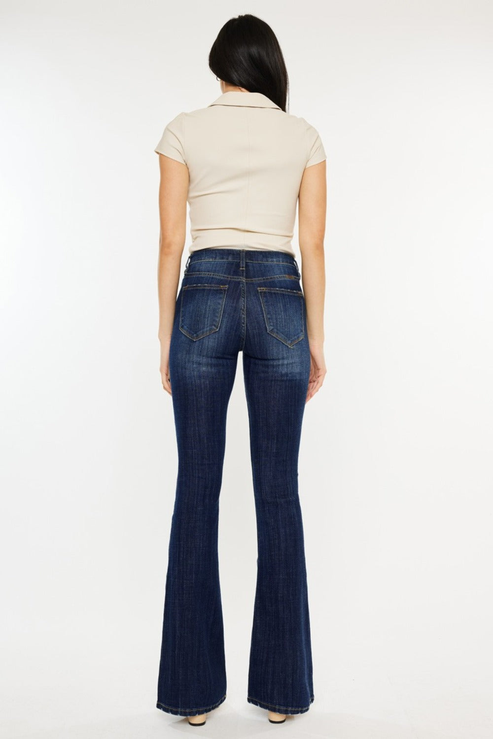 Kancan Full Size Mid Rise Slim Flare Jeans  Trendsi   