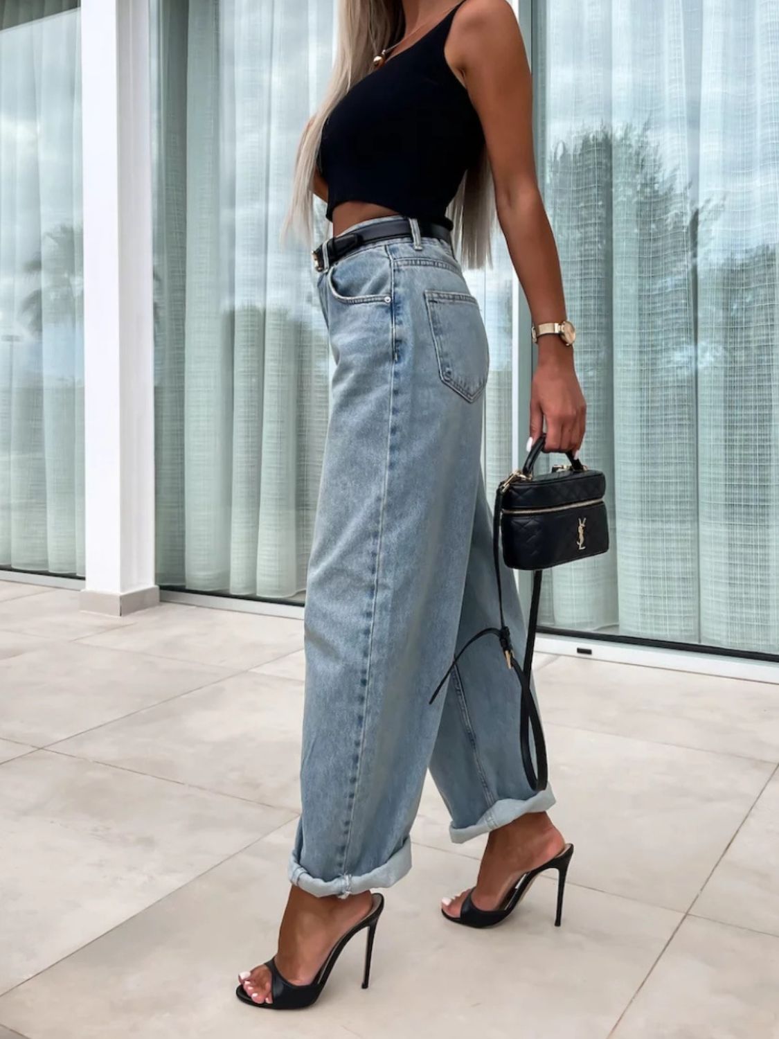 High Waist Wide Leg Jeans  Trendsi   