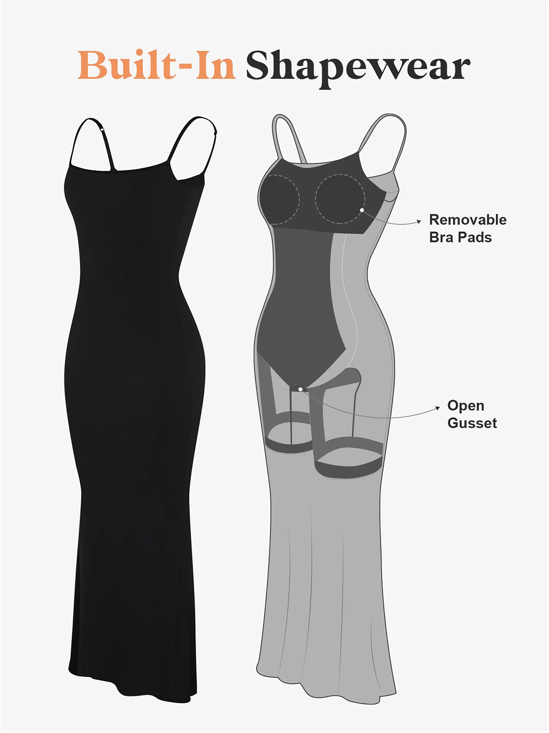 Basic Bae Built-In Shapewear Sleeveless Maxi Dress Dress Trendsi   