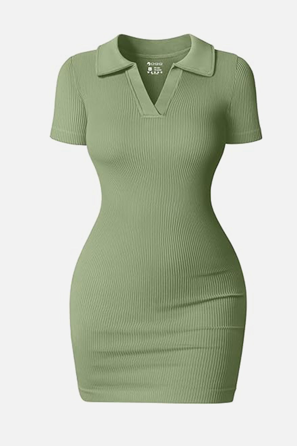 Johnny Collar Short Sleeve Active Dress  Trendsi Matcha Green S 