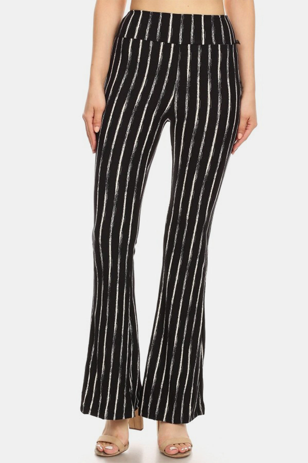 Leggings Depot Striped High Waist Flare Pants  Trendsi Stripe S 