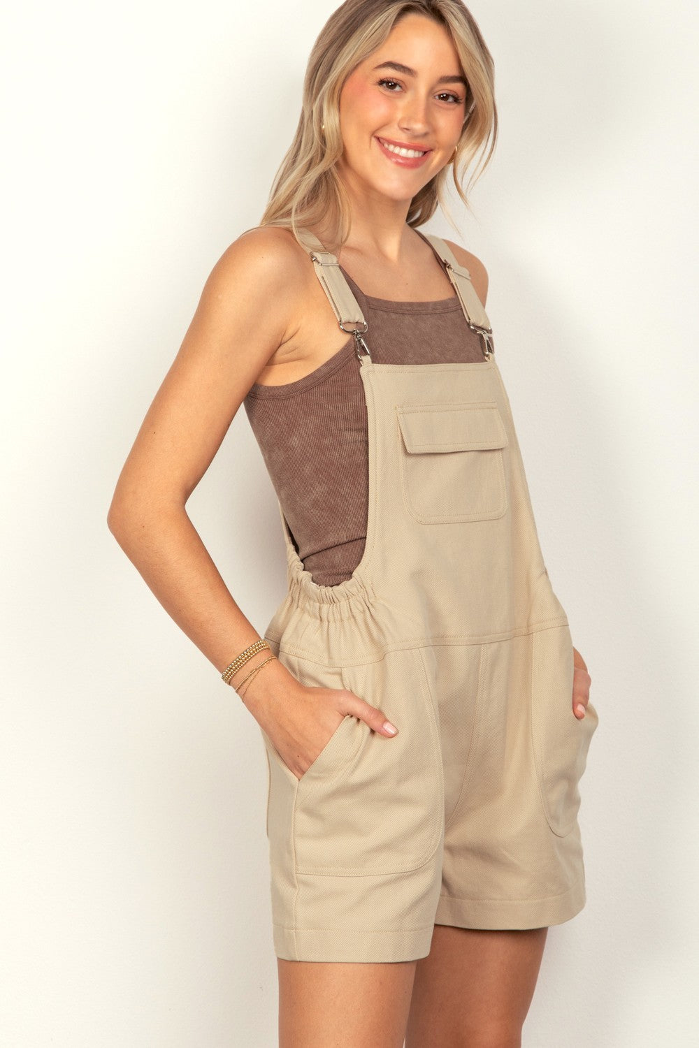 VERY J Adjustable Suspender Overalls with Pockets  Trendsi   