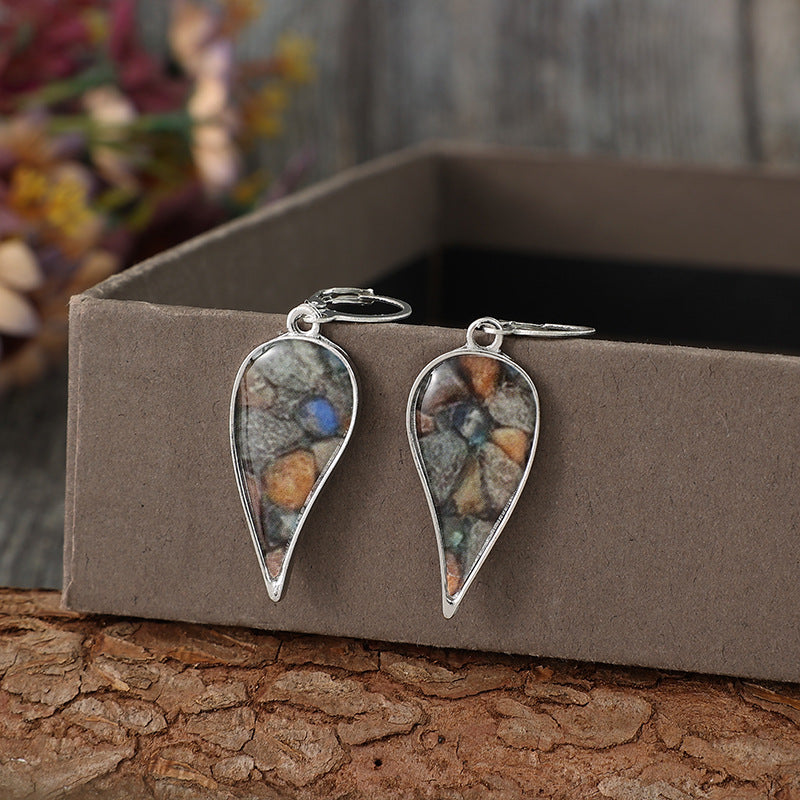 Natural Stone Dangle Earrings  Trendsi Silver One Size 