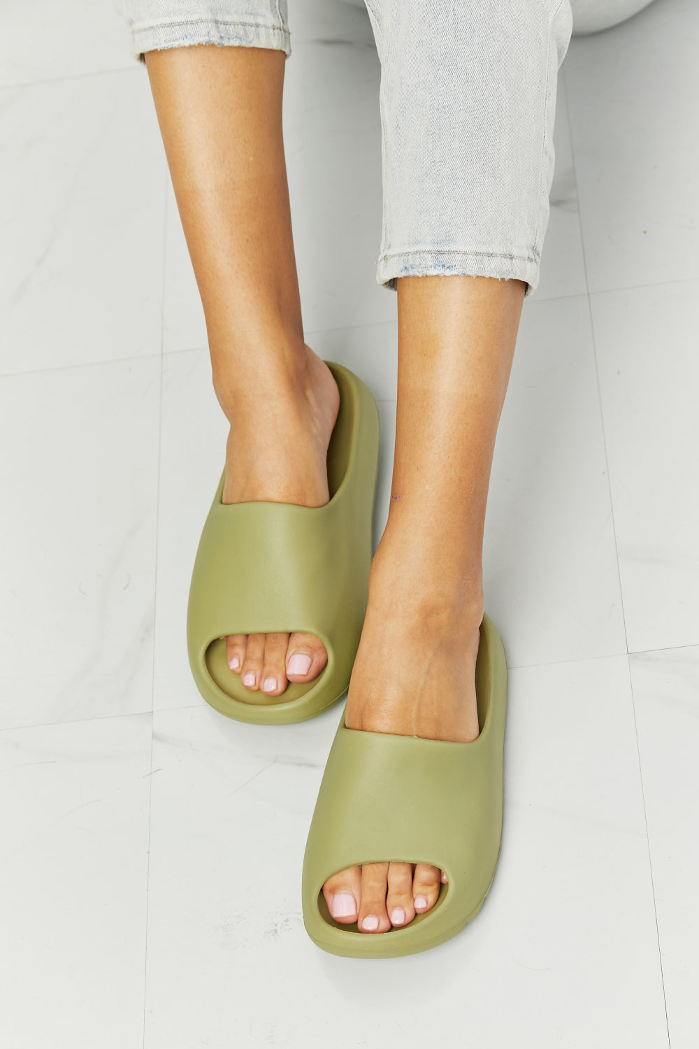 NOOK JOI In My Comfort Zone Slides in Green  Trendsi   