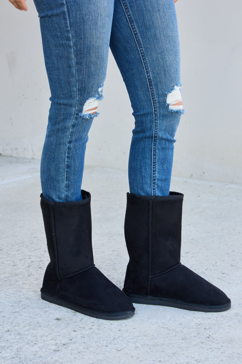 Forever Link Thermal Lined Flat Boots  Trendsi   