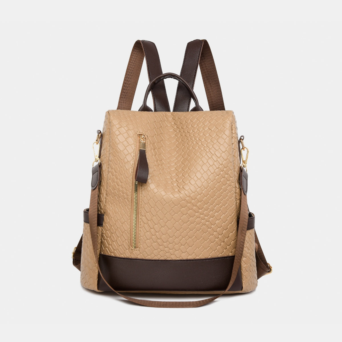 PU Leather Backpack Bag  Trendsi Tan One Size 