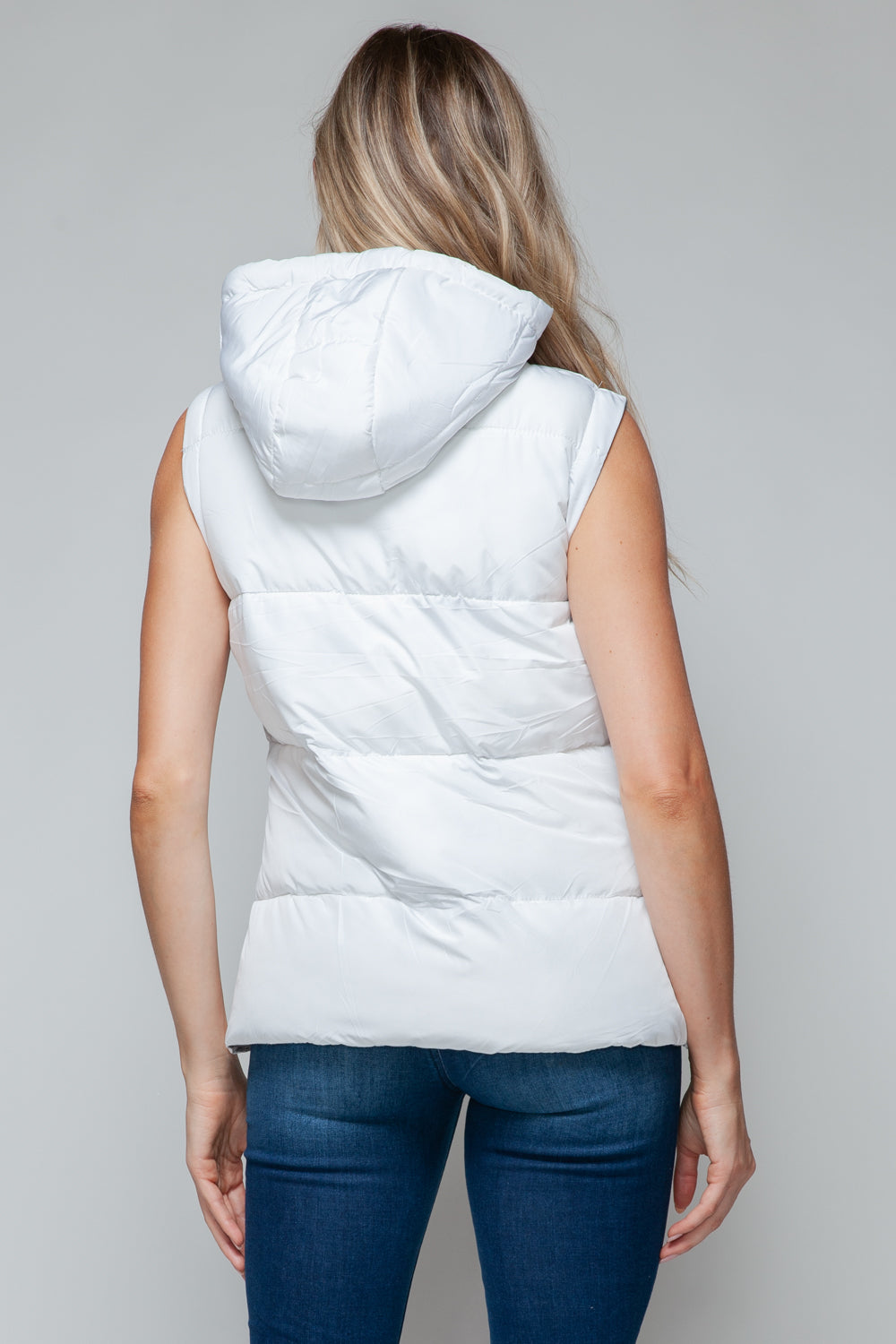 Snobbish Snap and Zip Closure Hooded Vest  Trendsi   