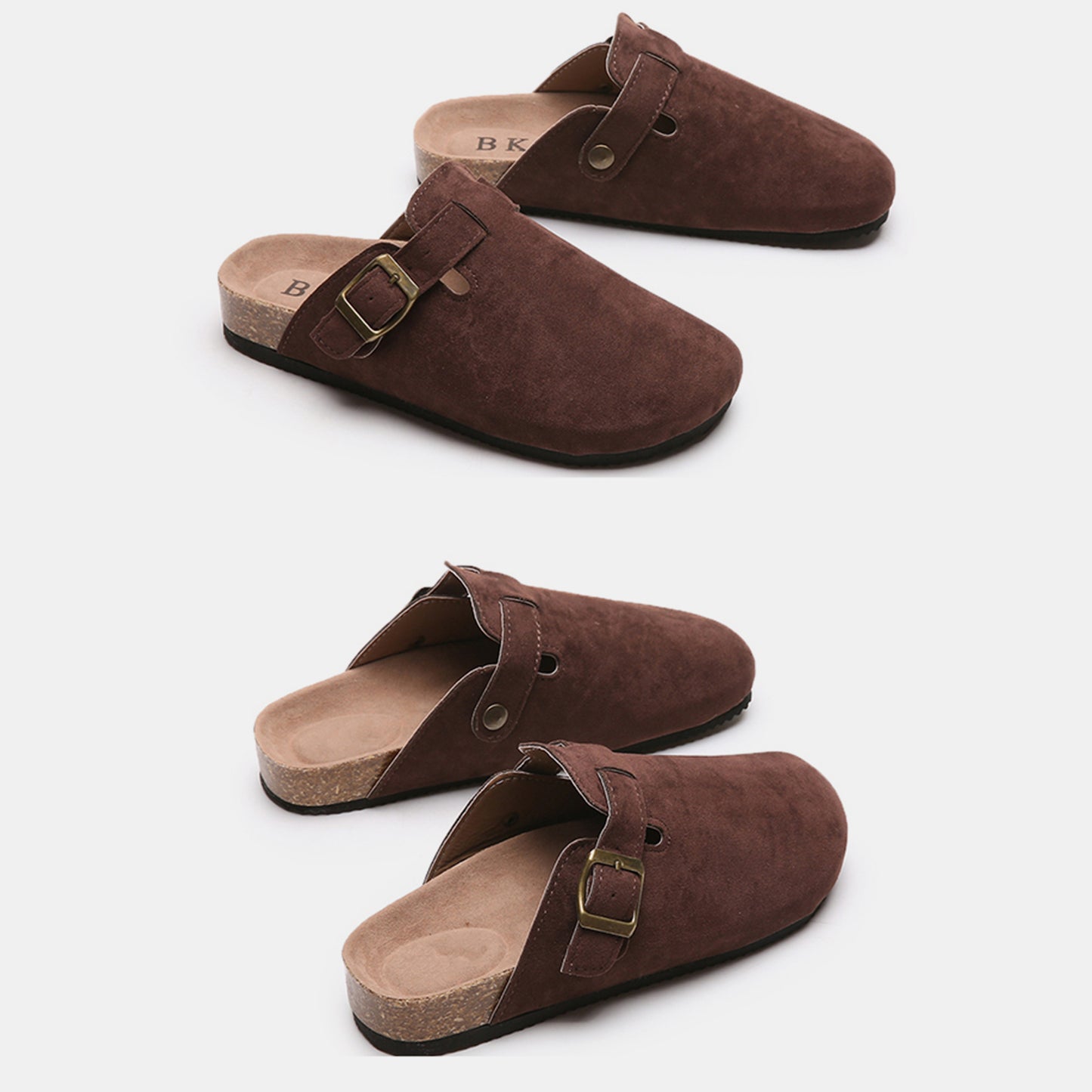 Suede Closed Toe Buckle Slide  Trendsi   