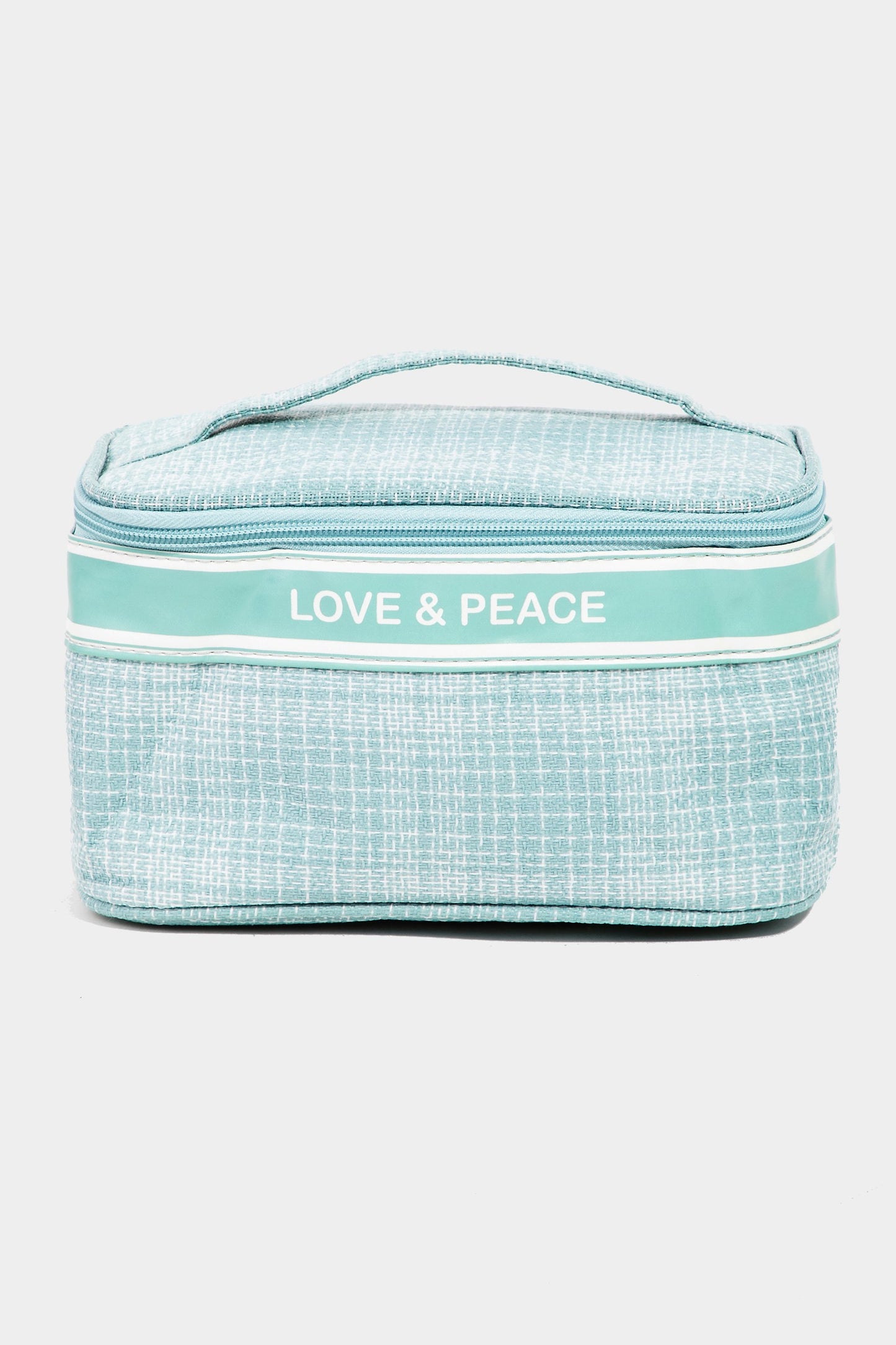 Fame Love & Peace Striped Handle Bag  Trendsi Blue One Size 