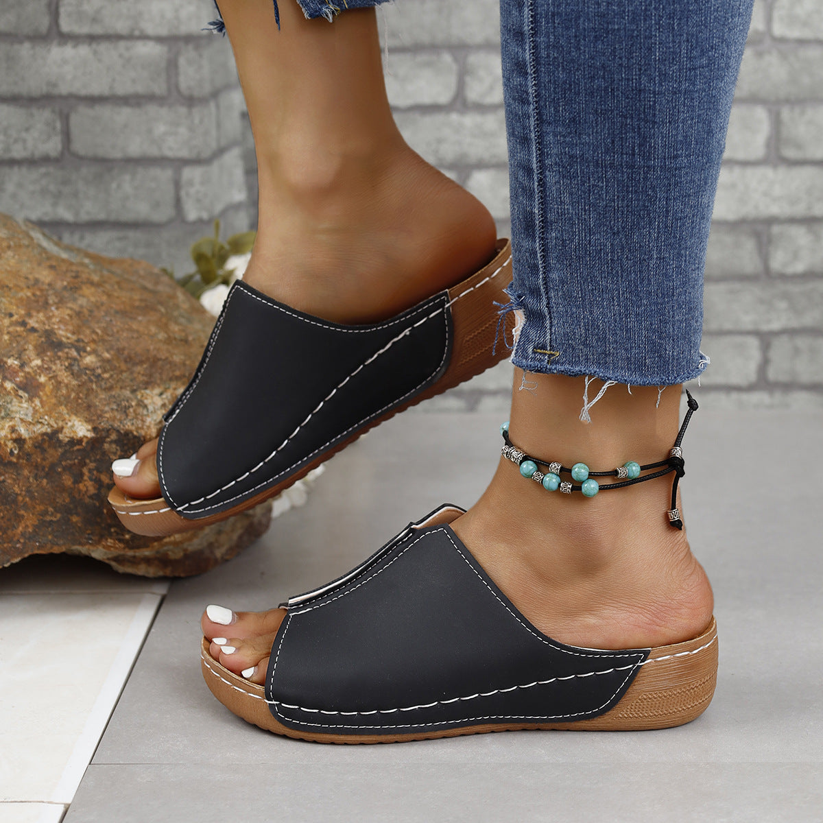 PU Leather Open Toe Sandals  Trendsi   