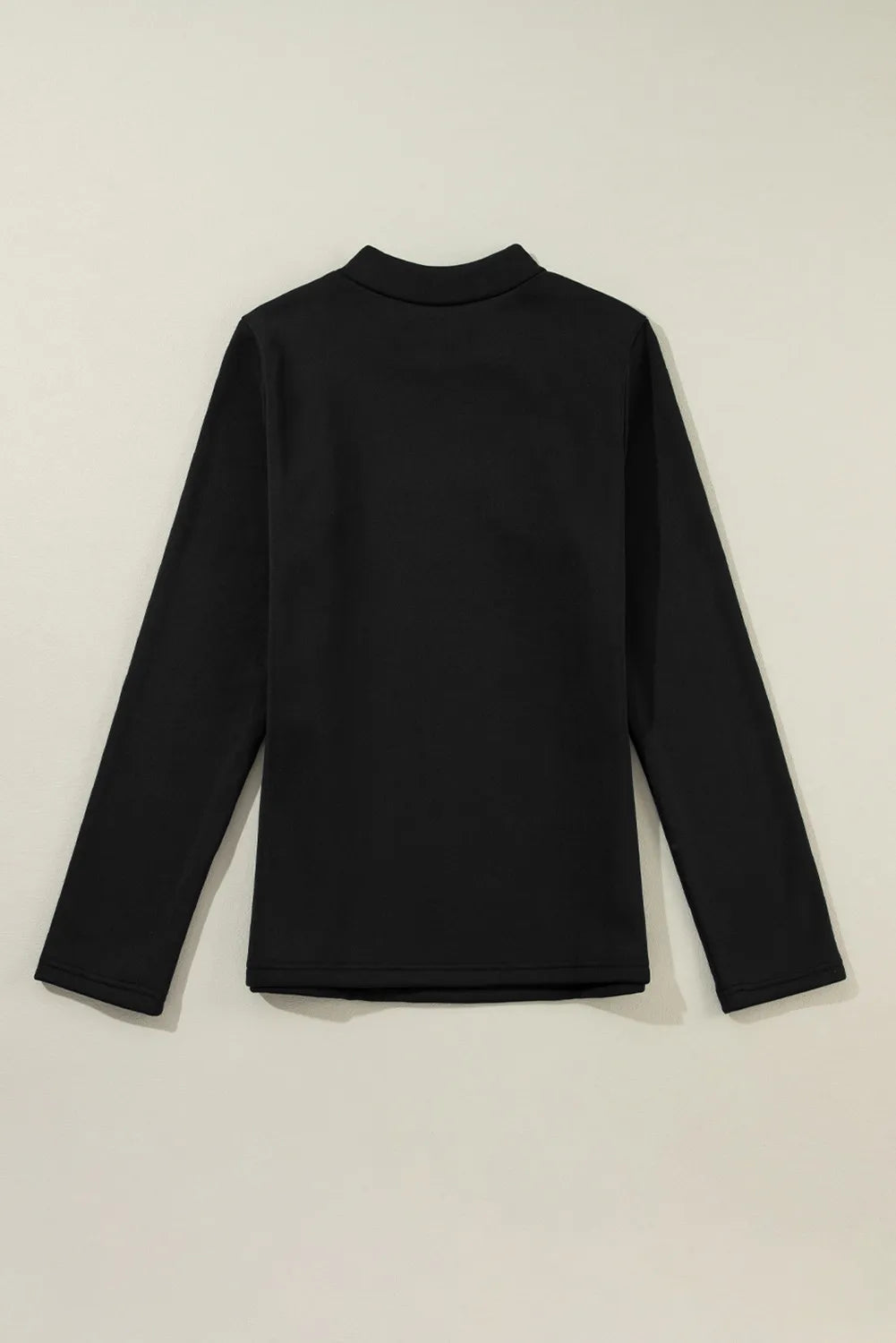 Thermal Lined Mock Neck Long Sleeve Blouse  Trendsi   