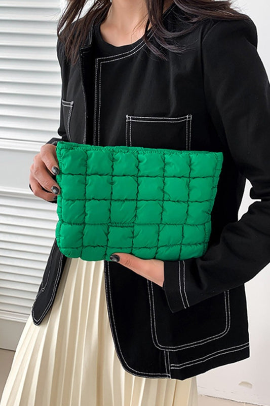 Zenana Quilted Puffy Pouch Clutch Bag  Trendsi K Green One Size 