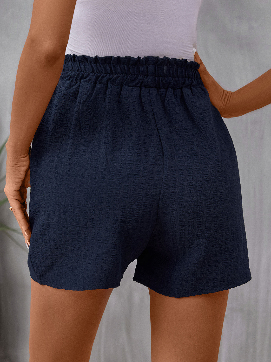 Perfee Drawstring High Waist Shorts