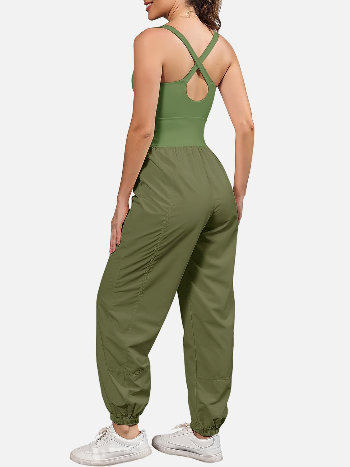 Cutout Scoop Neck Wide Strap Jumpsuit  Trendsi   