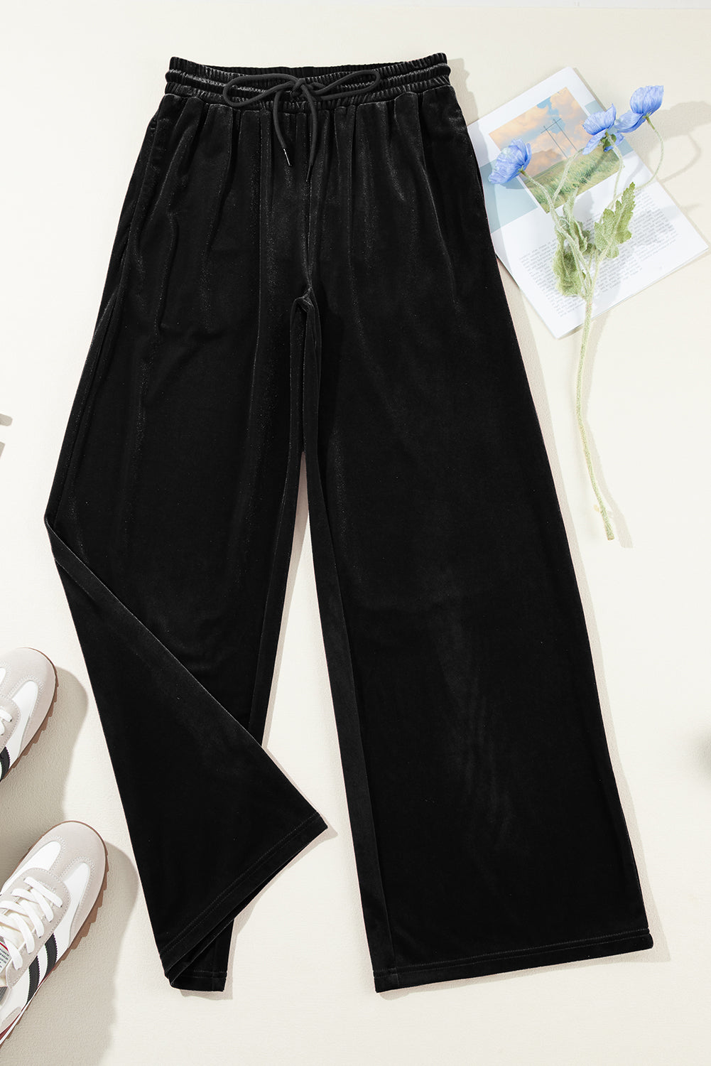 Drawstring Wide Leg Active Pants  Trendsi   