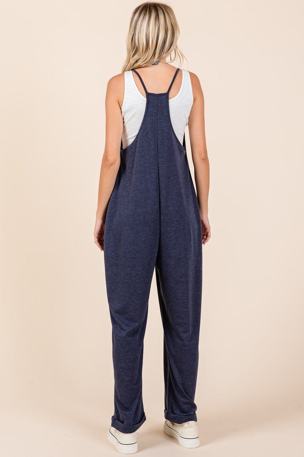 Mittoshop Patch Pocket Wide Leg Sleeveless Jumpsuit  Trendsi   