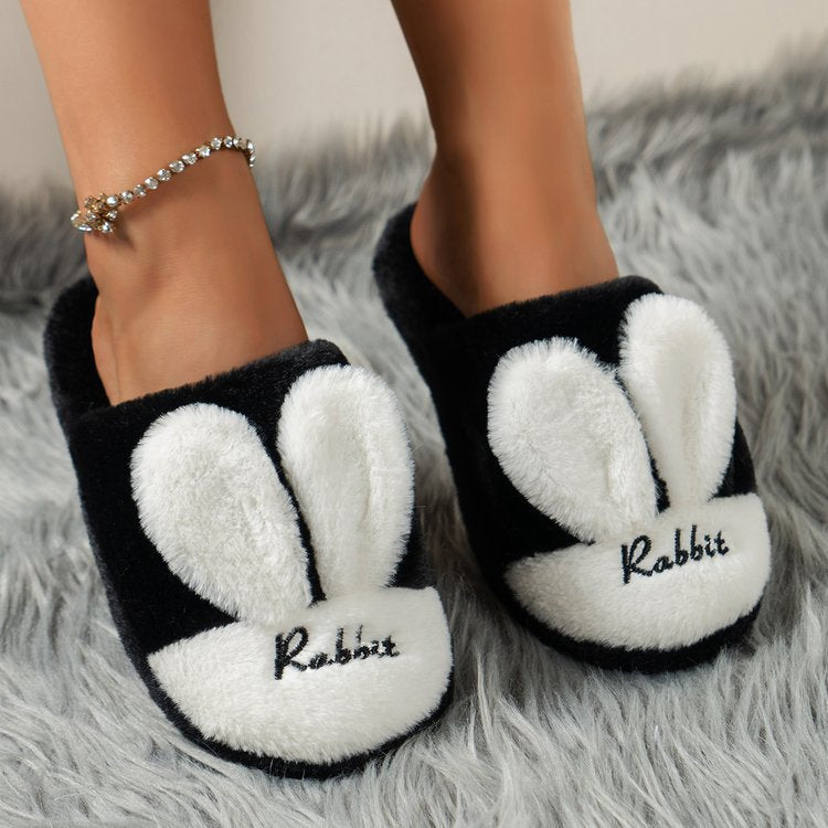 Rabbit Ears Round Toe Slippers  Trendsi   