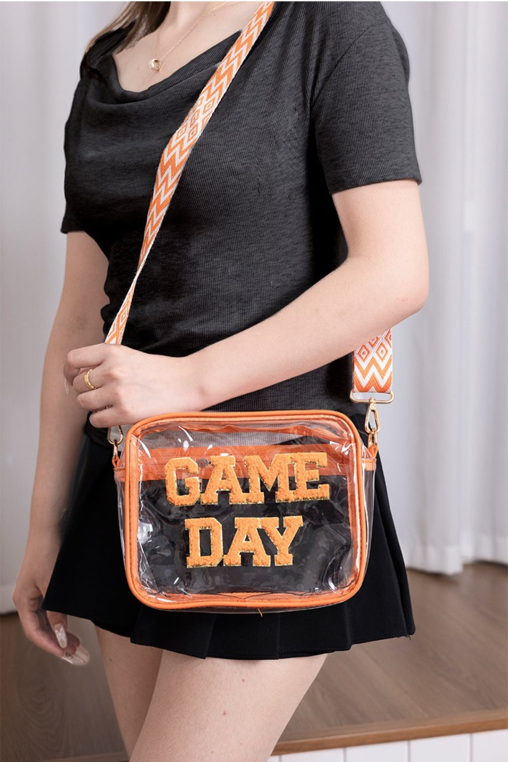 Zenana GAME DAY Stadium Approved Transparent Crossbody Bag  Trendsi   