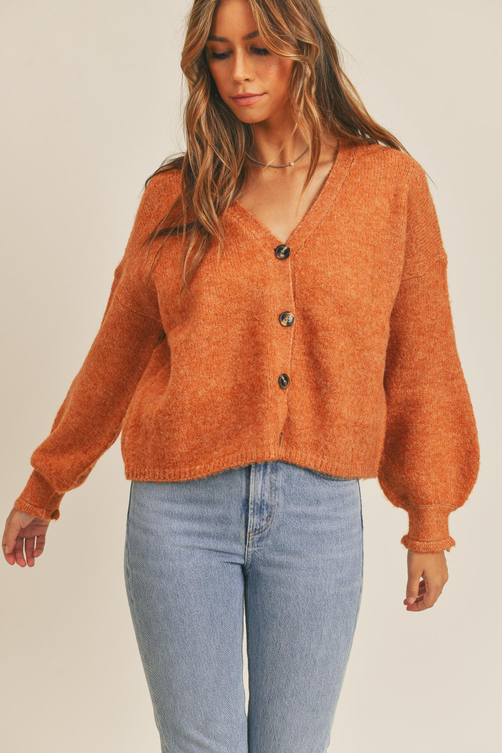 MABLE Long Sleeve Button Down Sweater Cardigan  Trendsi   