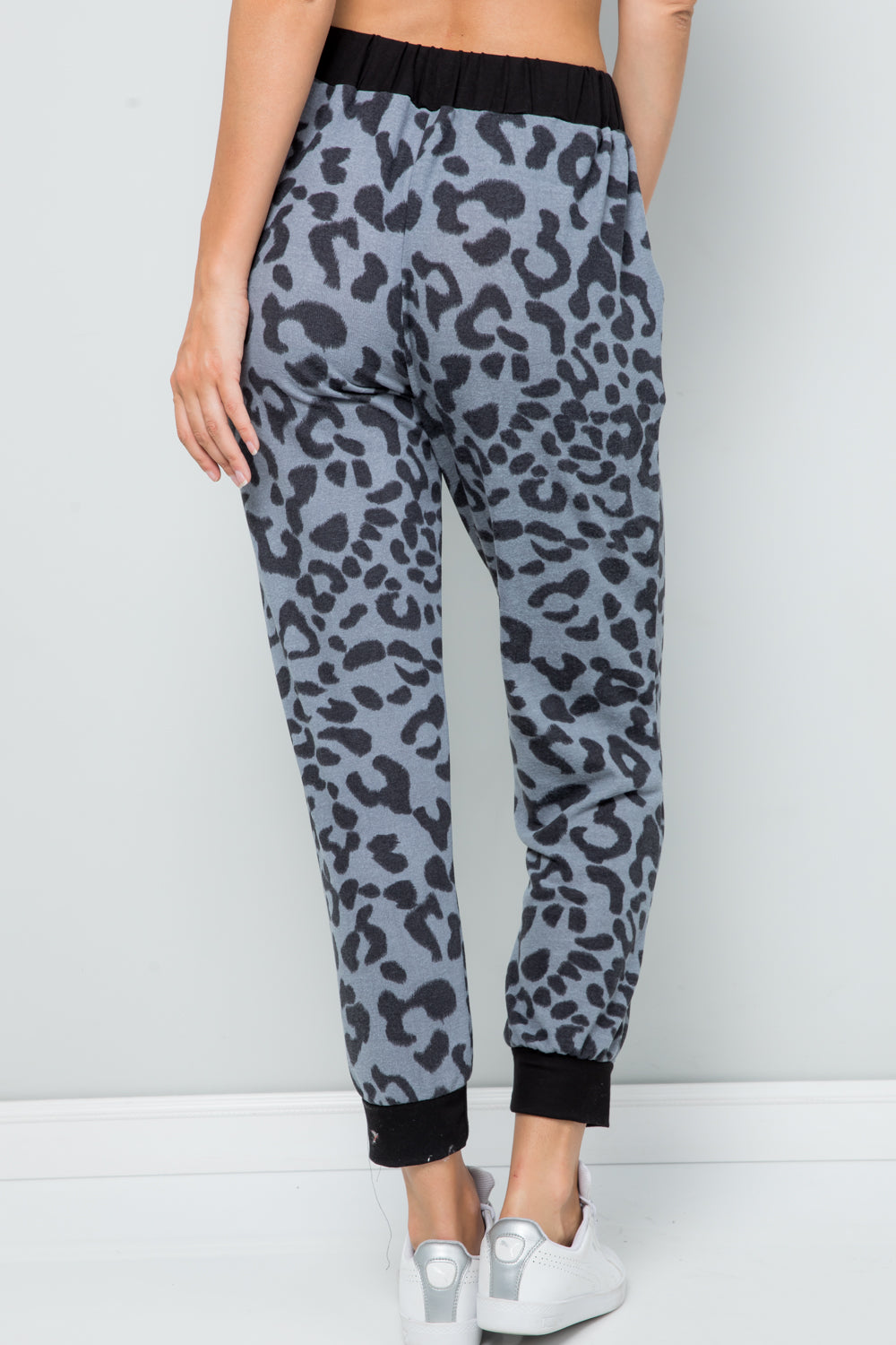 Celeste Full Size Leopard Contrast Sweatpants  Trendsi   