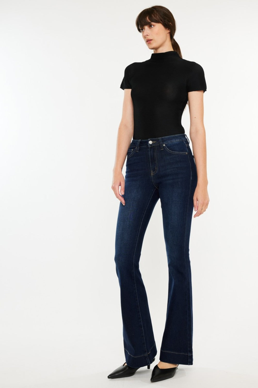 Kancan High Rise Slim Flare Jeans  Trendsi   