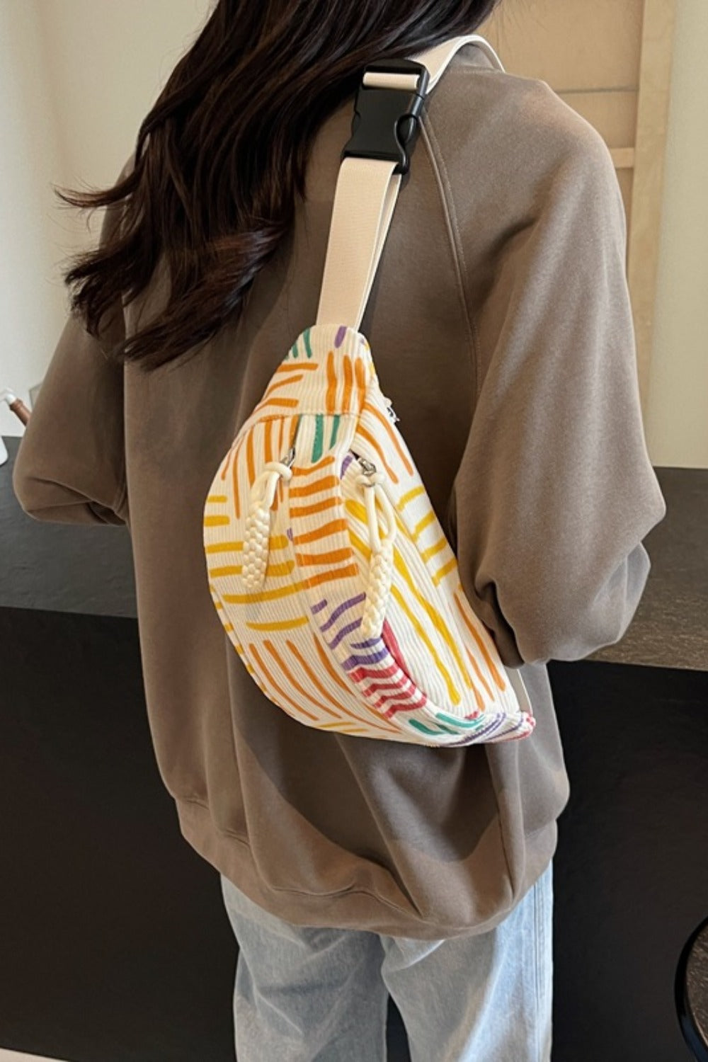 Printed Adjustable Strap Sling Bag  Trendsi   