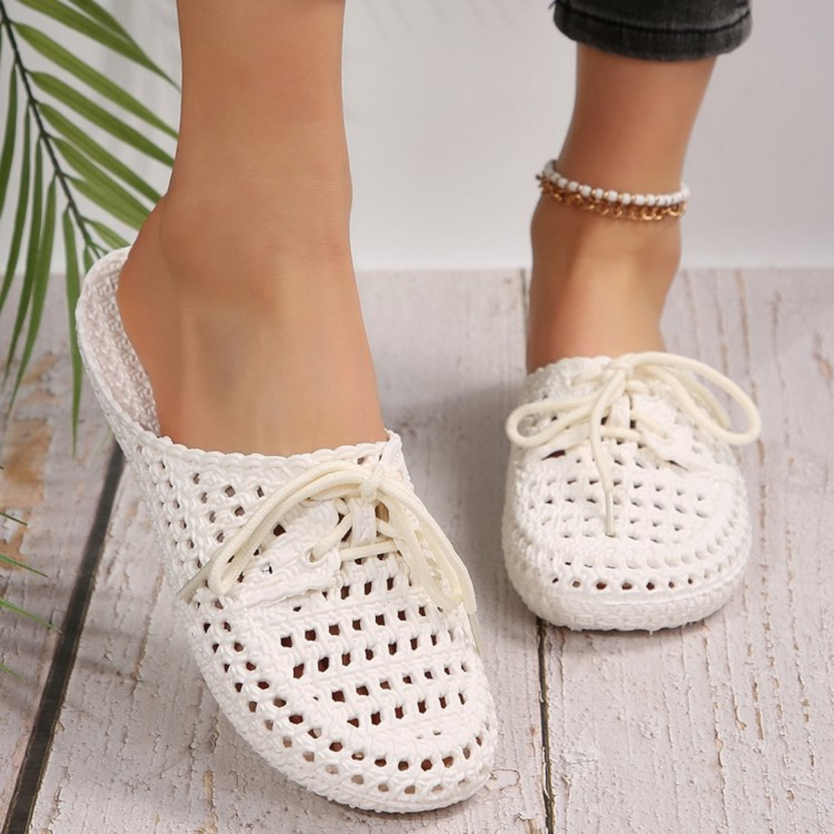 Lace-Up Flat Sandals  Trendsi   