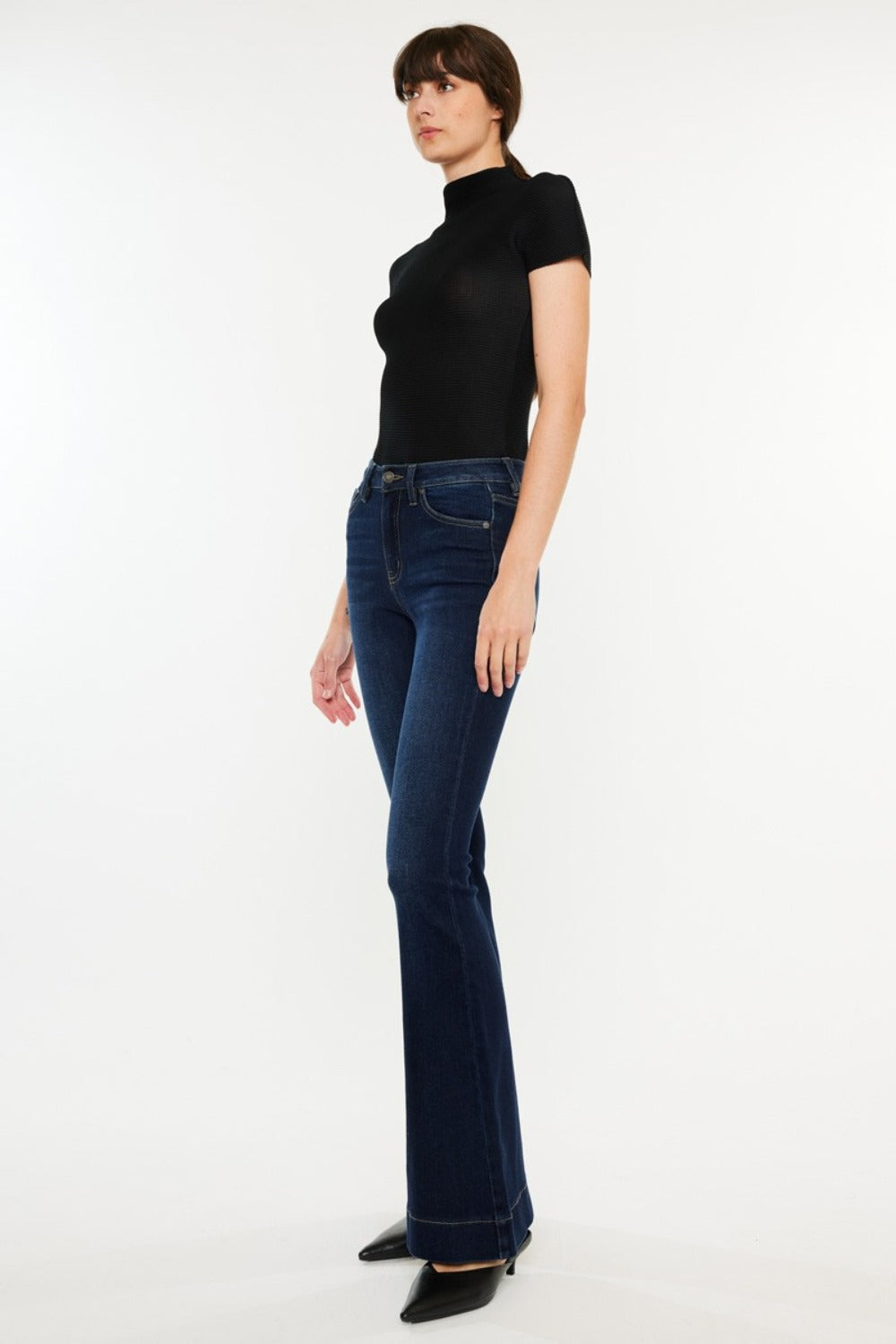 Kancan High Rise Slim Flare Jeans  Trendsi   