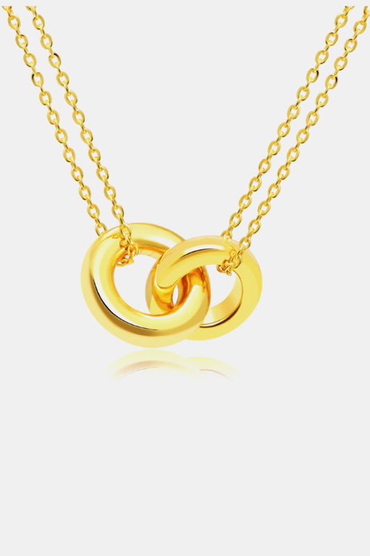 Linked Ring Pendant Chain Necklace Sale Trendsi Gold One Size 