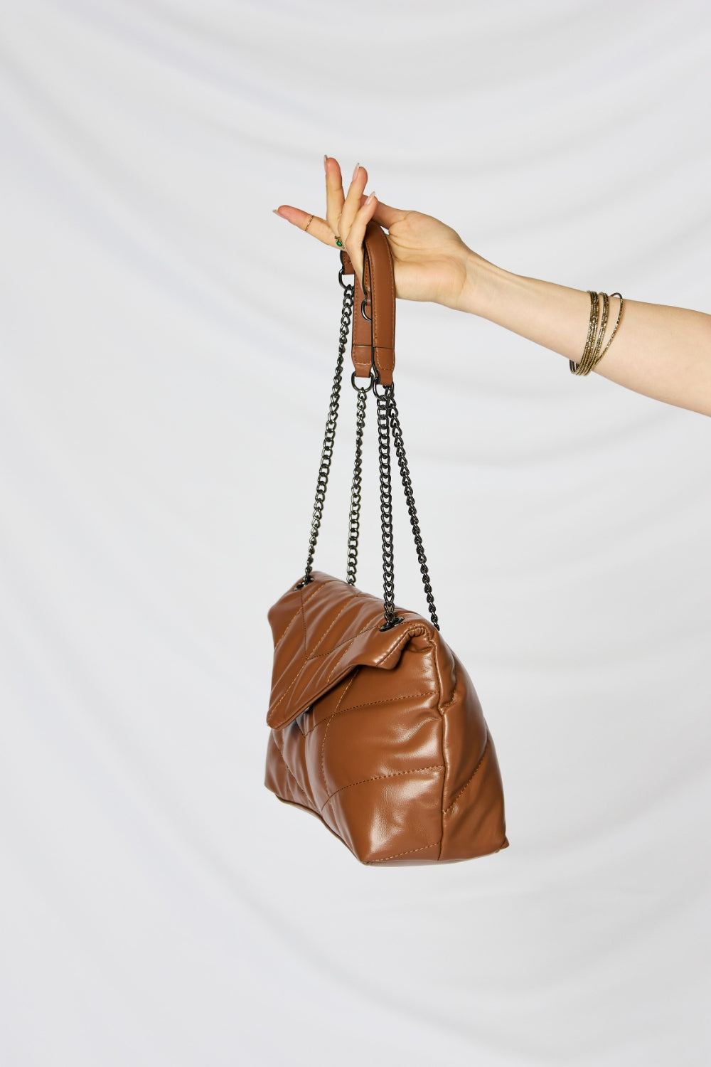 SHOMICO PU Leather Chain Handbag  Trendsi   