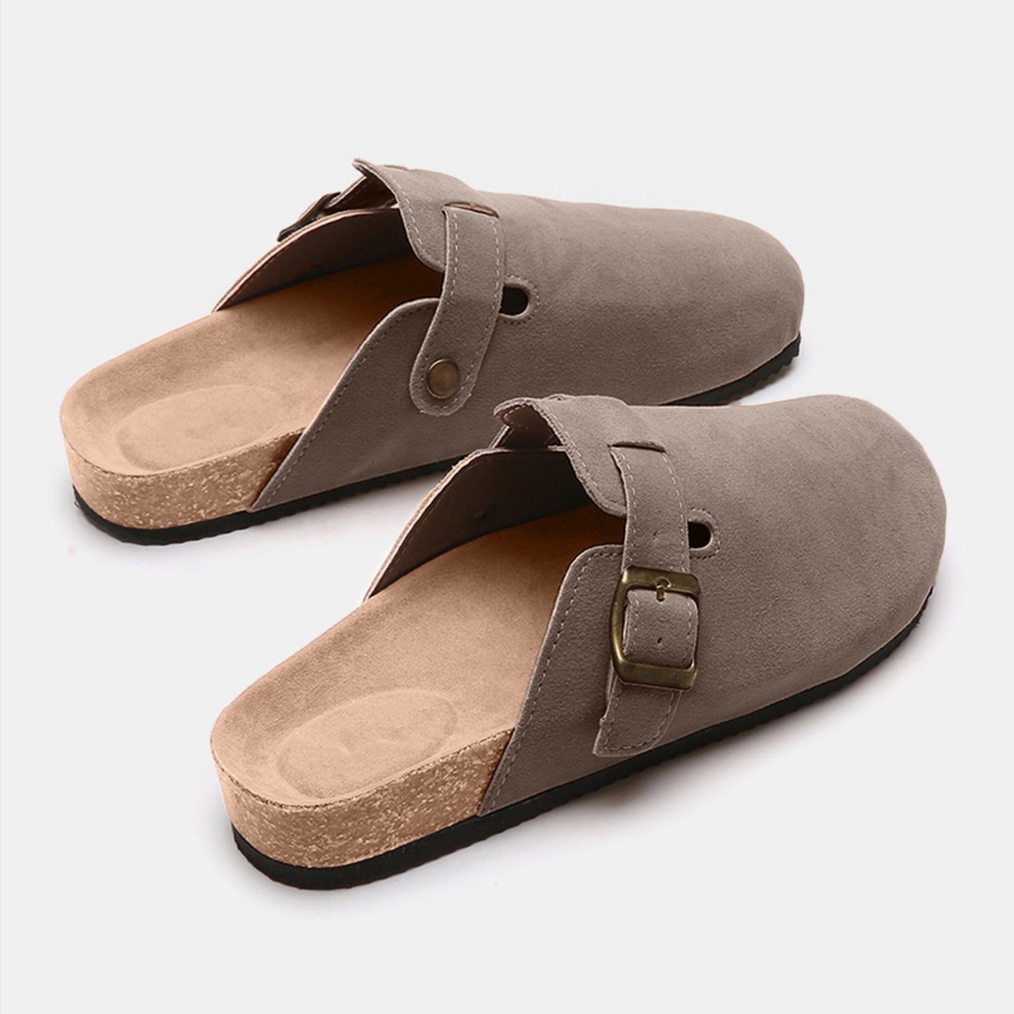 Suede Closed Toe Buckle Slide  Trendsi   