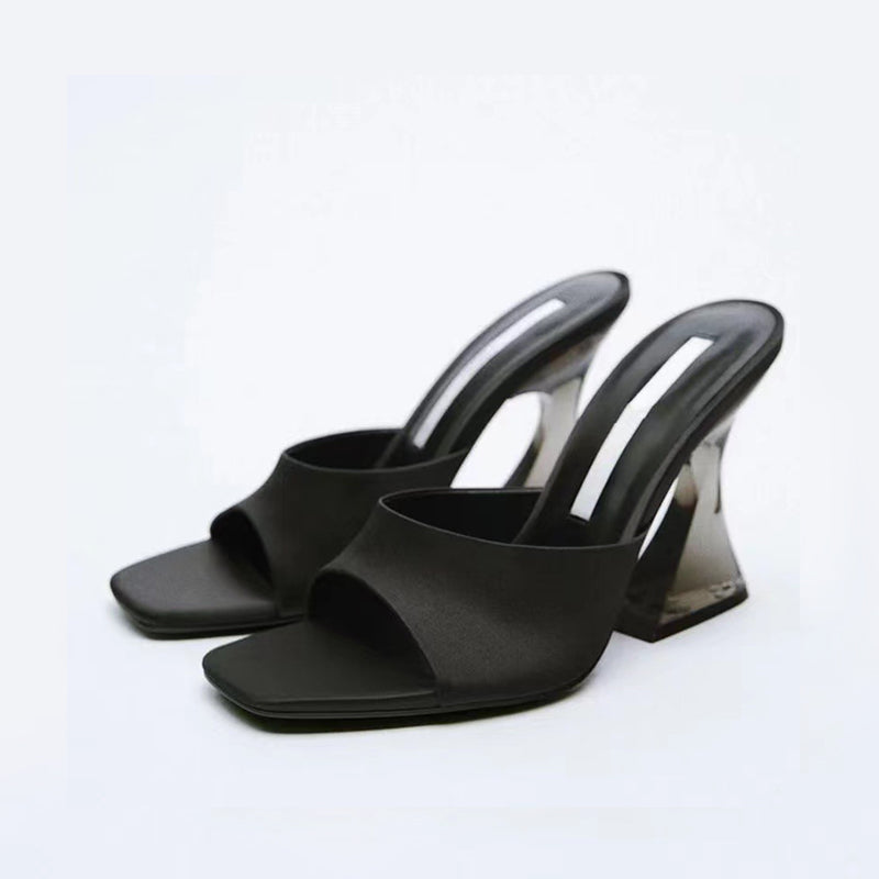 Open Toe High Heel Sandals  Trendsi Black 36(US5) 