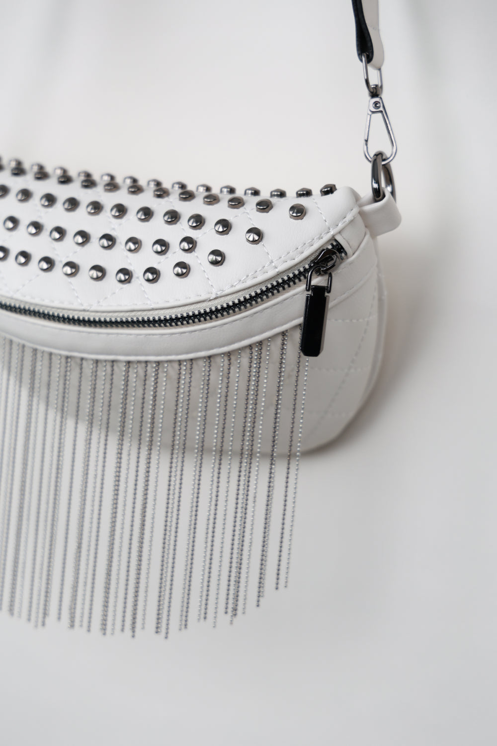 PU Leather Studded Sling Bag with Fringes  Trendsi   