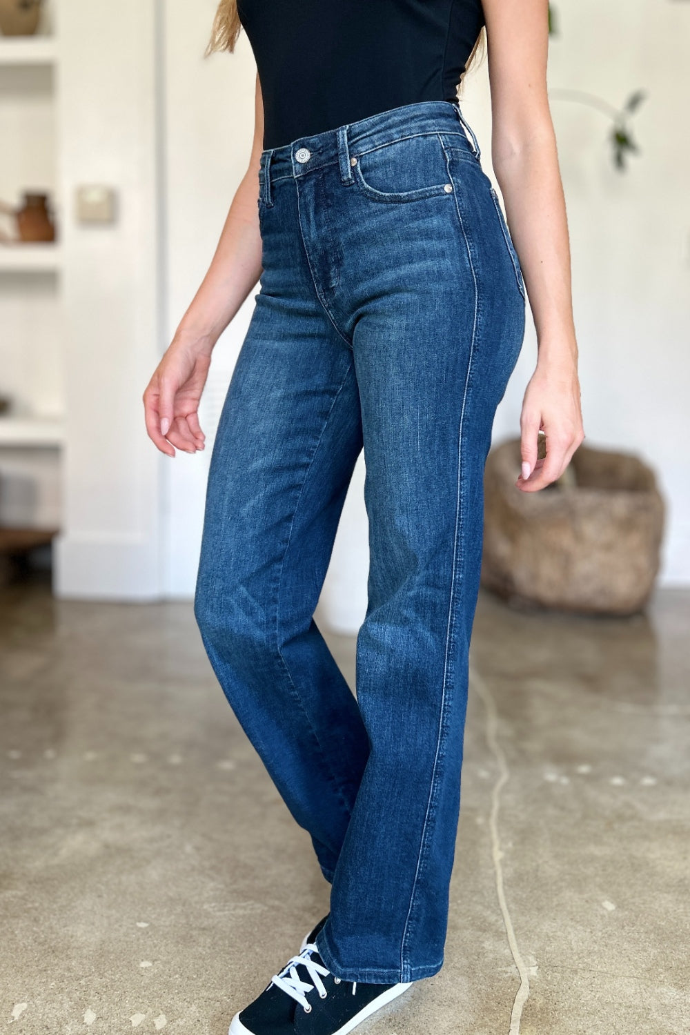 Judy Blue Full Size Tummy Control Straight Jeans  Trendsi   